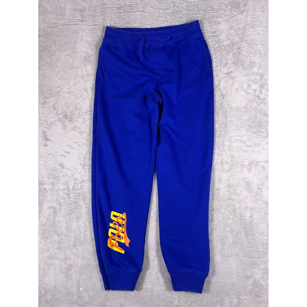 Polo Ralph Lauren Boys Sweatpants XL 18-20 Blue Elastic Waist Cuffed